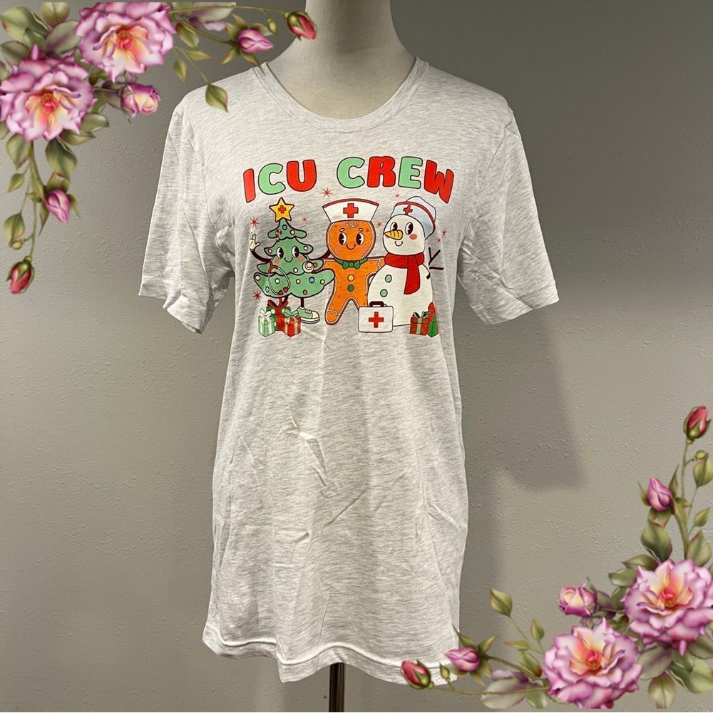 Christmas ICU Crew Graphic short sleeve T-Shirt size small‎